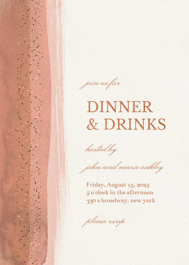 Paint and glitters - akşam yemeği davetiyesi